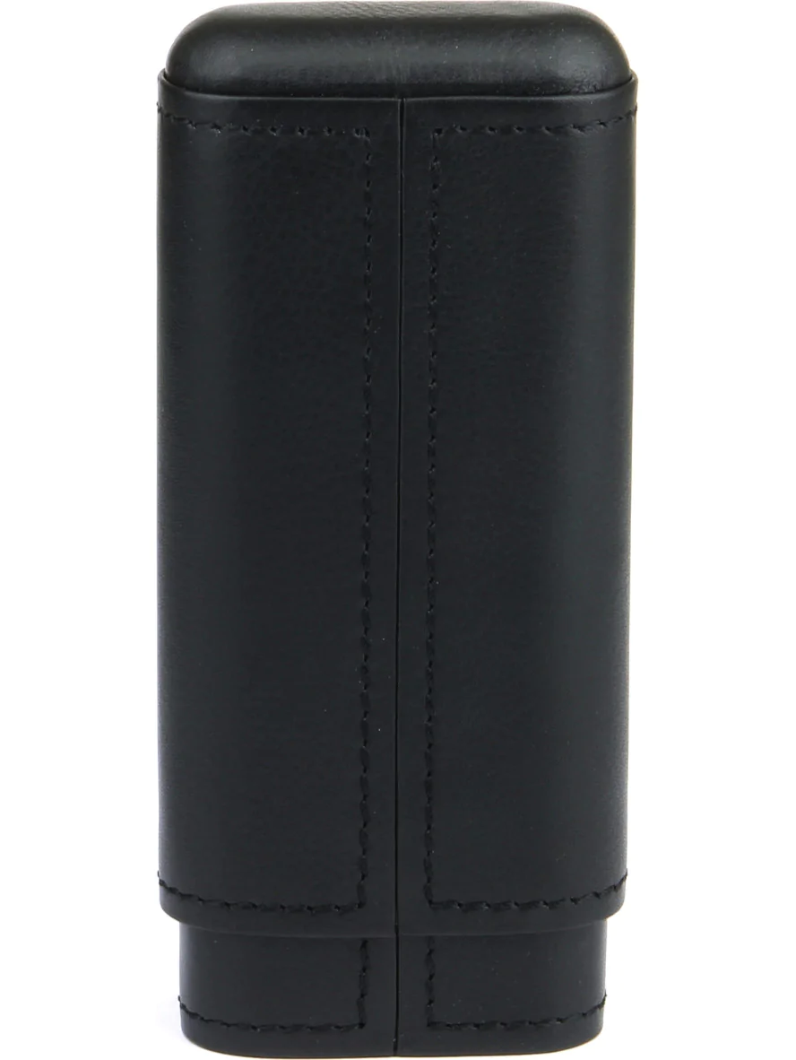 adorini Cigar Case Real Leather 2-3 Cigars Black