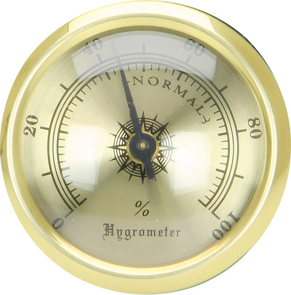 Gold Round Digital Hygrometer - With Calibration Feature (Gold