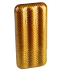 Adorini Carbon Fiber Cigar Case gold for 3 Cigars