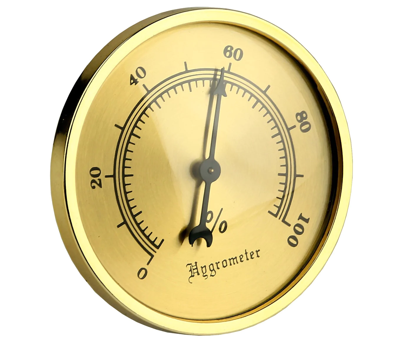 Hygrometer for Humidor Brass (Gold Face)